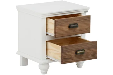 Kagami Sängbord 45x38 cm - Vit/Brun - Möbler - Bord & matgrupper - Avlastningsbord - Sängbord & nattduksbord