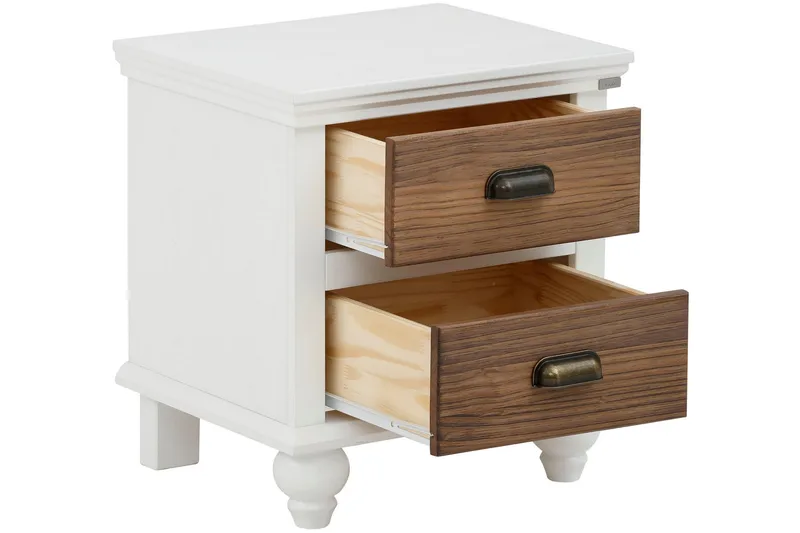 Kagami Sängbord 45x38 cm - Vit/Brun - Möbler - Bord & matgrupper - Avlastningsbord - Sängbord & nattduksbord