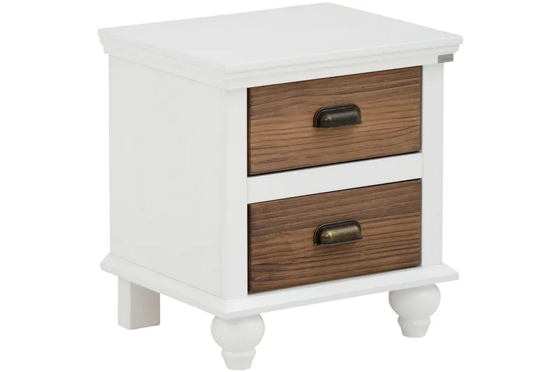 Kagami Sängbord 45x38 cm, Vit/Brun