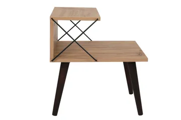 Kaysie Retro Sängbord 50 cm med Trä- och Ekutseende, Förvaring med Hyllor - Natur - Möbler - Bord & matgrupper - Avlastningsbord - Sängbord & nattduksbord