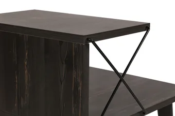Kaysie Retro Sängbord 50 cm med Trä- och Valnötsutseende, Förvaring med Hyllor - Mörkbrun - Möbler - Bord & matgrupper - Avlastningsbord - Sängbord & nattduksbord