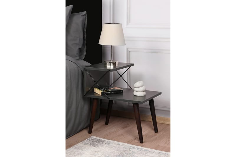 Kaysie Sängbord 50 cm - Antracit - Möbler - Bord & matgrupper - Avlastningsbord - Sängbord & nattduksbord