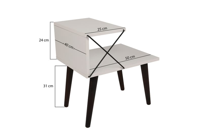 Kaysie Sängbord 50 cm - Vit - Sängbord & nattduksbord
