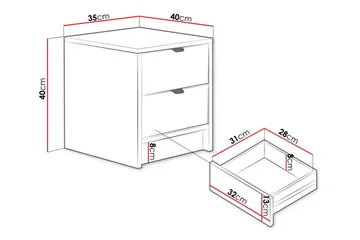 Kintore Sängbord 35 cm - Svart - Möbler - Bord & matgrupper - Avlastningsbord - Sängbord & nattduksbord