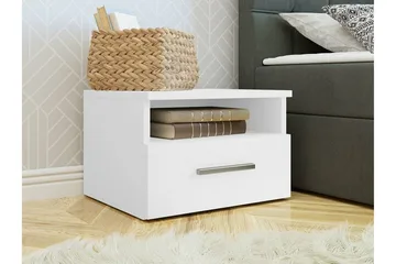 Kintore Sängbord 50 cm - Vit - Möbler - Bord & matgrupper - Avlastningsbord - Sängbord & nattduksbord