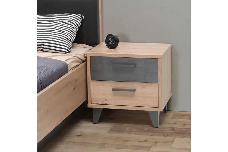 Kocherinovo Sängbord 42x50 cm - Brun/Grå - Möbler - Bord & matgrupper - Avlastningsbord - Sängbord & nattduksbord