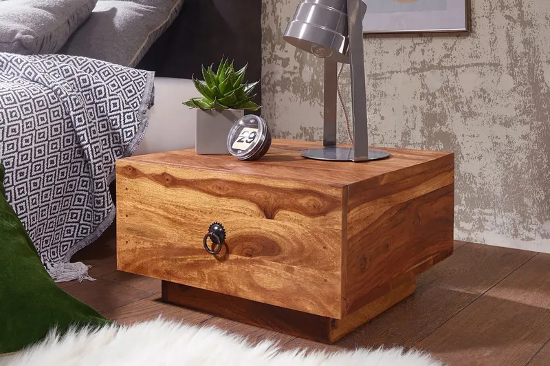 Krams Sängbord 40 cm med Förvaring Låda - Massivt Trä - Möbler - Bord & matgrupper - Avlastningsbord - Sängbord & nattduksbord