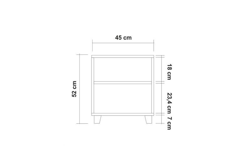 Leva Sängbord 45x40 cm Brun - Hanah Home - S�ängbord & nattduksbord