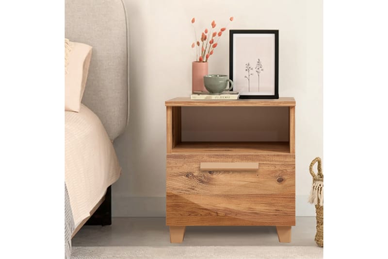 Leva Sängbord 45x40 cm Brun - Hanah Home - Möbler - Bord & matgrupper - Avlastningsbord - Sängbord & nattduksbord