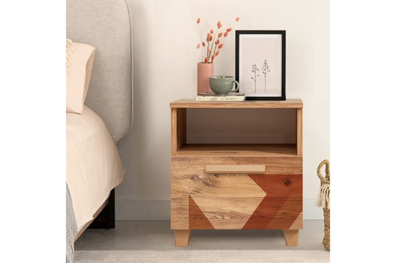 Leva Sängbord 45x40 cm Brun - Hanah Home - Möbler - Bord & matgrupper - Avlastningsbord - Sängbord & nattduksbord