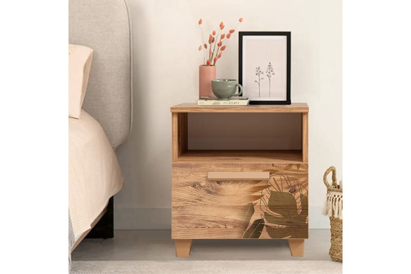 Leva Sängbord 45x40 cm Brun - Hanah Home - Möbler - Bord & matgrupper - Avlastningsbord - Sängbord & nattduksbord