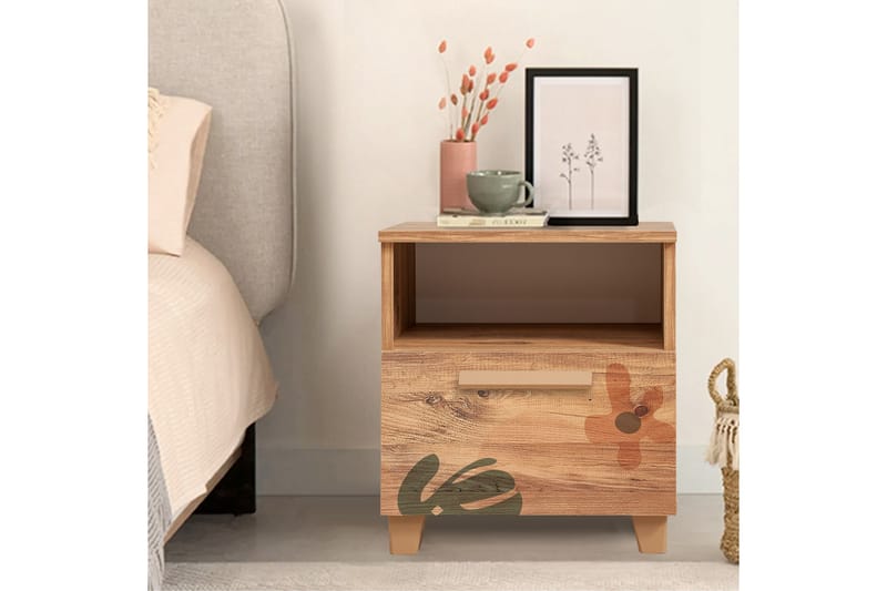 Leva Sängbord 45x40 cm Brun - Hanah Home - Möbler - Bord & matgrupper - Avlastningsbord - Sängbord & nattduksbord