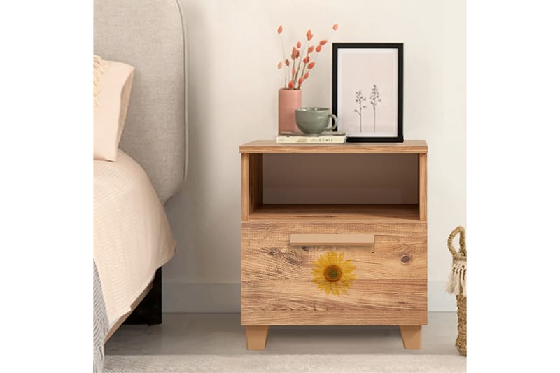 Leva Sängbord 45x40 cm Brun - Hanah Home - Möbler - Bord & matgrupper - Avlastningsbord - Sängbord & nattduksbord