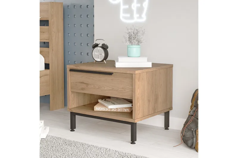 Liyakat Sängbord 53,6 cm - Valnöt - Möbler - Bord & matgrupper - Avlastningsbord - Sängbord & nattduksbord