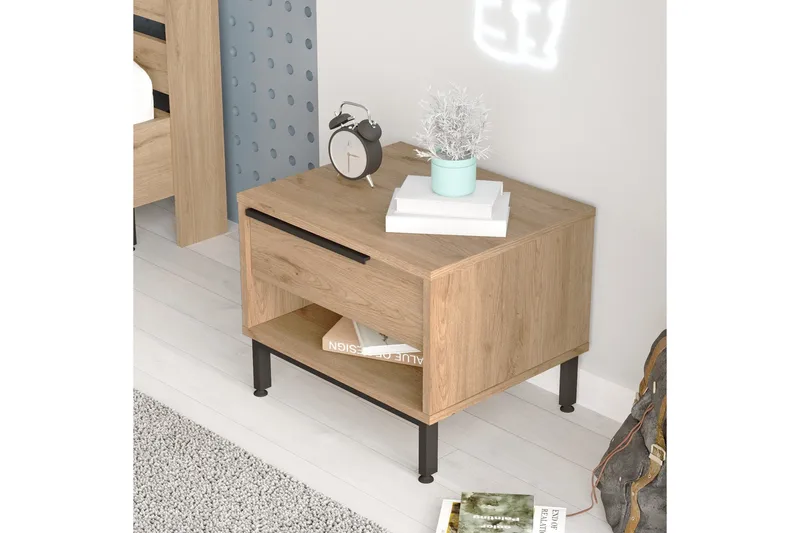 Liyakat Sängbord 53,6 cm - Valnöt - Möbler - Bord & matgrupper - Avlastningsbord - Sängbord & nattduksbord
