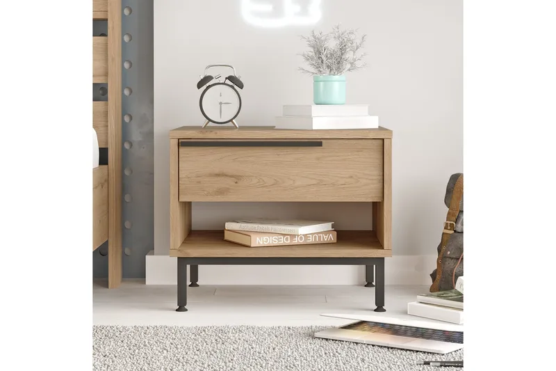 Liyakat Sängbord 53,6 cm - Valnöt - Möbler - Bord & matgrupper - Avlastningsbord - Sängbord & nattduksbord