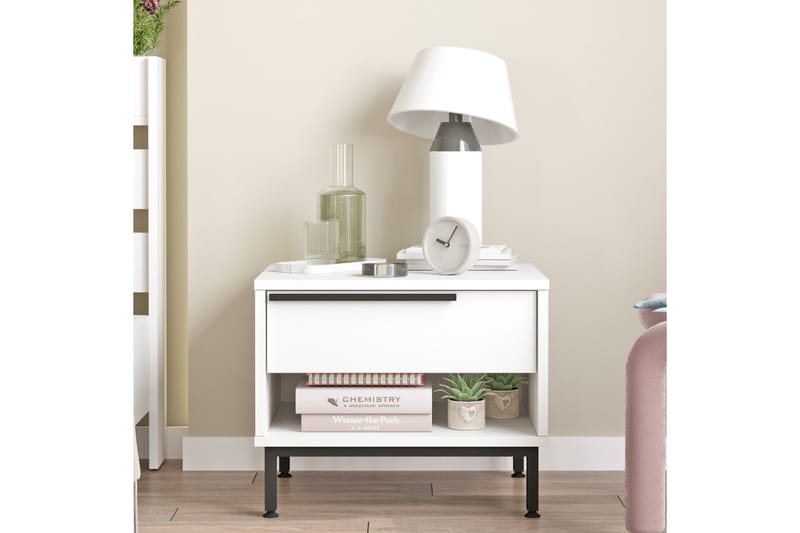 Liyakat Sängbord 53,6 cm - Vit - Möbler - Bord & matgrupper - Avlastningsbord - Sängbord & nattduksbord