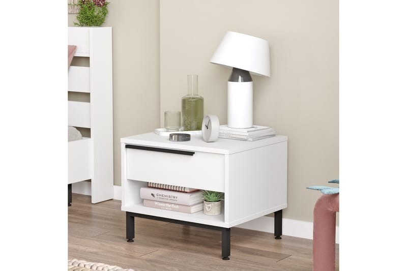 Liyakat Sängbord 53,6 cm - Vit - Möbler - Bord & matgrupper - Avlastningsbord - Sängbord & nattduksbord