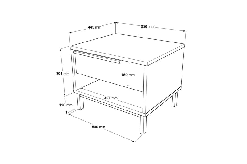 Liyakat Sängbord 53,6 cm - Vit - Möbler - Bord & matgrupper - Avlastningsbord - Sängbord & nattduksbord