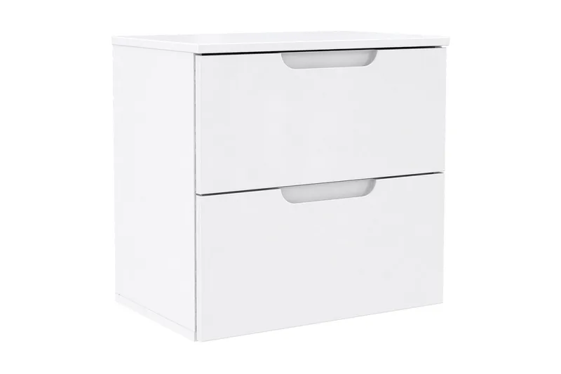 Llanharry Sängbord 50 cm med Förvaring 2 Lådor, Vit