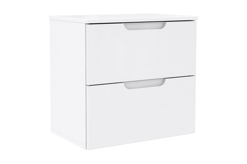 Llanharry Sängbord 50 cm med Förvaring 2 Lådor - Vit - Möbler - Bord & matgrupper - Avlastningsbord - Sängbord & nattduksbord