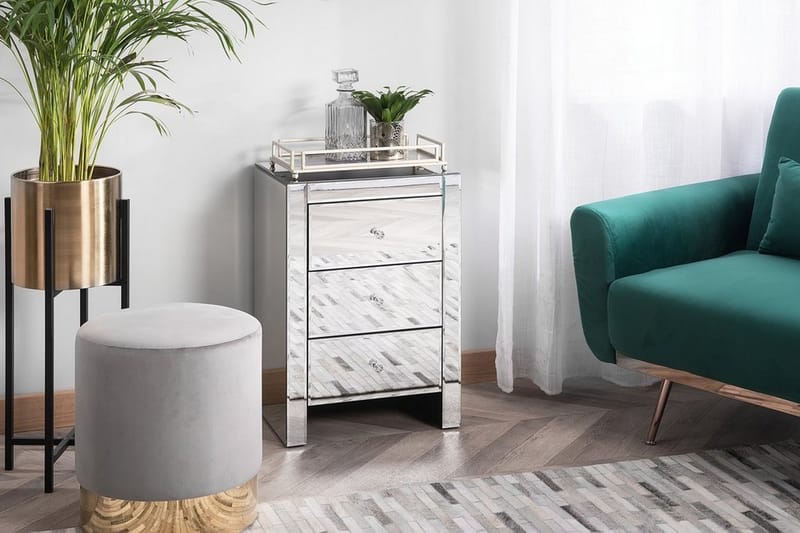 Lorris Sängbord 45 cm - Silver - Möbler - Bord & matgrupper - Avlastningsbord - Sängbord & nattduksbord