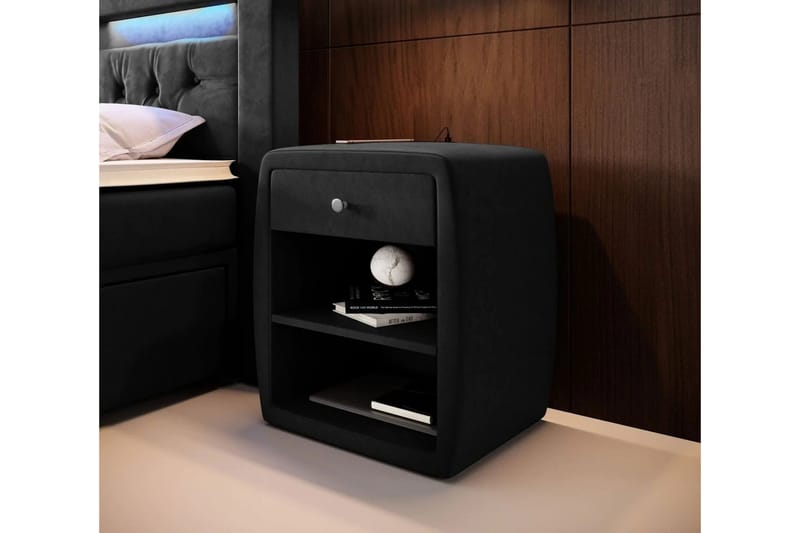 Lysander Sängbord 48 cm med Förvaring Låda - Svart - Möbler - Bord & matgrupper - Avlastningsbord - Sängbord & nattduksbord