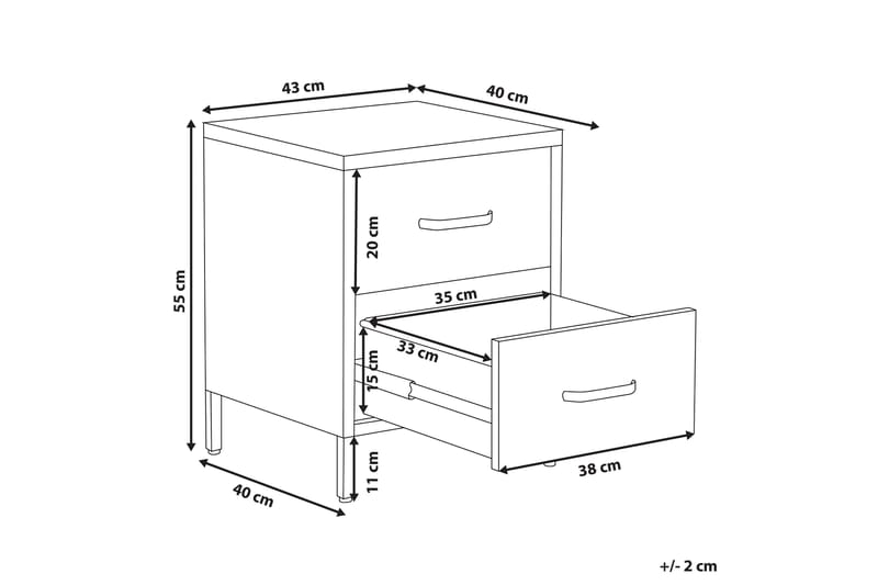Malavin Sängbord 43 cm - Stål/Rosa - Möbler - Bord & matgrupper - Avlastningsbord - Sängbord & nattduksbord