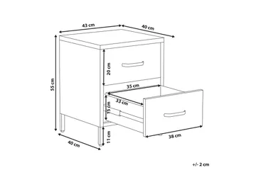Malavin Sängbord 43 cm - Stål/Rosa - Möbler - Bord & matgrupper - Avlastningsbord - Sängbord & nattduksbord