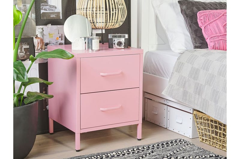 Malavin Sängbord 43 cm - Stål/Rosa - Möbler - Bord & matgrupper - Avlastningsbord - Sängbord & nattduksbord