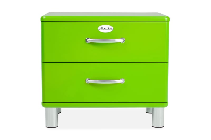 Malibu Sängbord 60 cm med Förvaring 2 Lådor Grön/Krom - Tenzo - Möbler - Bord & matgrupper - Avlastningsbord - Sängbord & nattduksbord