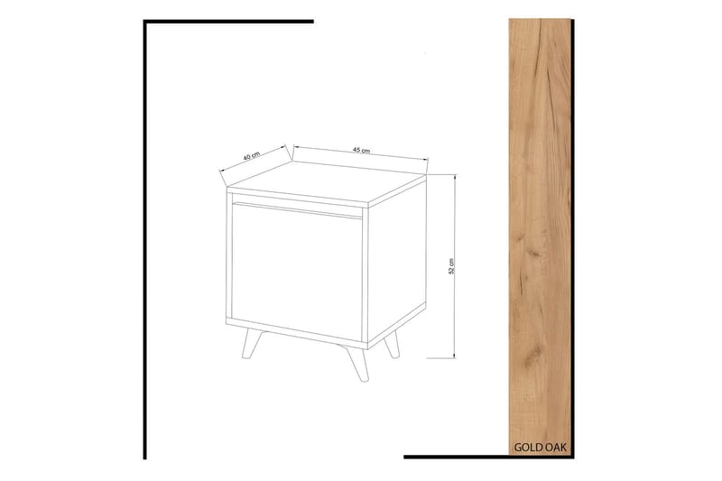 Mod Design Sängbord 45 cm med Förvaring Skåp - Trä/Vit - Möbler - Bord & matgrupper - Avlastningsbord - Sängbord & nattduksbord