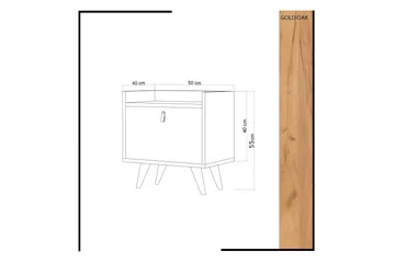 Mod Design Sängbord 50 cm med Förvaring Skåp Läderbeslag - Trä/Vit - Möbler - Bord & matgrupper - Avlastningsbord - Sängbord & nattduksbord