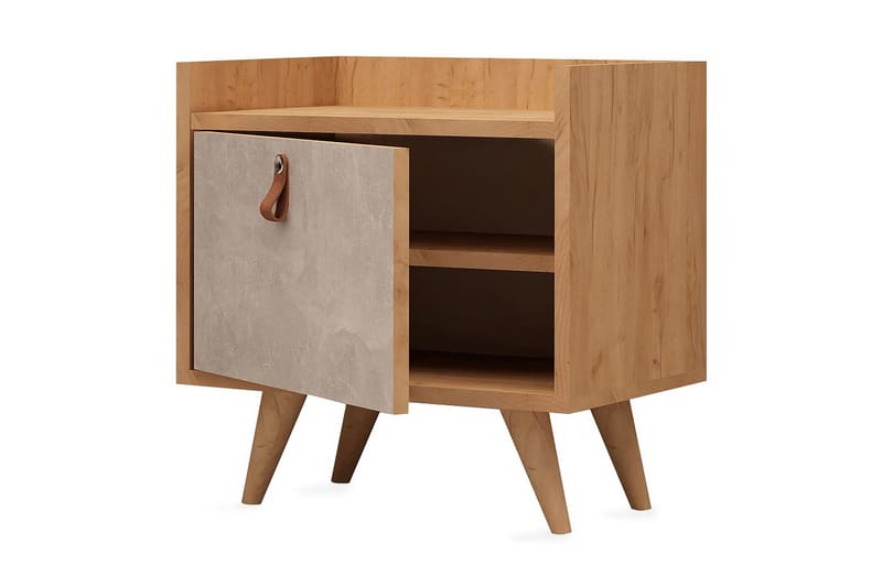 Mod Design Sängbord 50 cm med Förvaring Skåp - Trä/Vit - Möbler - Bord & matgrupper - Avlastningsbord - Sängbord & nattduksbord