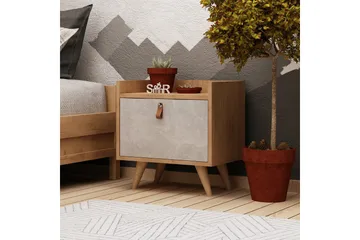 Mod Design Sängbord 50 cm med Förvaring Skåp - Trä/Vit - Möbler - Bord & matgrupper - Avlastningsbord - Sängbord & nattduksbord
