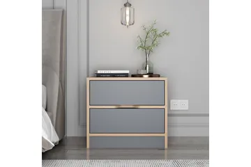 Munna Sängbord & Nattduksbord 54 cm med Trä- och Valnötsutseende, Förvaring med Lådor - Brun - Möbler - Bord & matgrupper - Avlastningsbord - Sängbord & nattduksbord