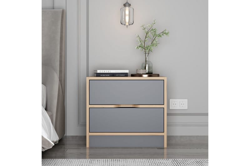 Munna Sängbord 54 cm, Valnöt/Antracit