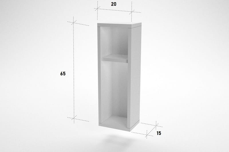 Myrvallen Sängbord 15 cm med Förvaring 2 Hyllor - Vit - Sängbord & nattduksbord