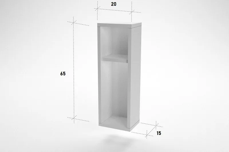 Myrvallen Sängbord 15 cm med Förvaring 2 Hyllor - Vit - Möbler - Bord & matgrupper - Avlastningsbord - Sängbord & nattduksbord