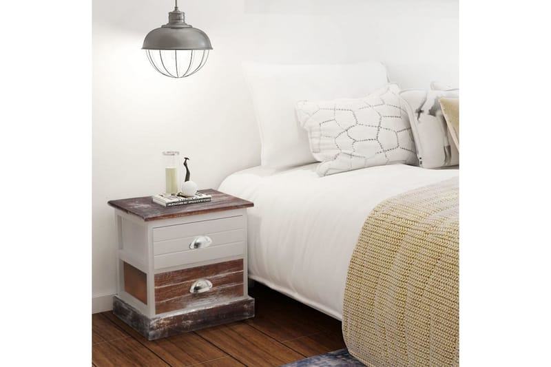 Nattduksbord 2 st brun och vit - Flerfärgad - Sängbord & nattduksbord