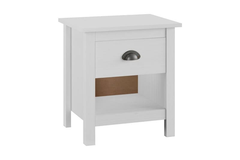 Nattduksbord 2 st Hill Range 46x35x49,5 cm massiv furu - Vit - Möbler - Bord & matgrupper - Avlastningsbord - Sängbord & nattduksbord