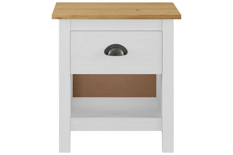 Nattduksbord 2 st Hill Range 46x35x49,5 cm massiv furu - Vit - Möbler - Bord & matgrupper - Avlastningsbord - Sängbord & nattduksbord