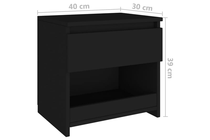 Nattduksbord 2 st svart 40x30x39 cm spånskiva - Svart - Möbler - Bord & matgrupper - Avlastningsbord - Sängbord & nattduksbord