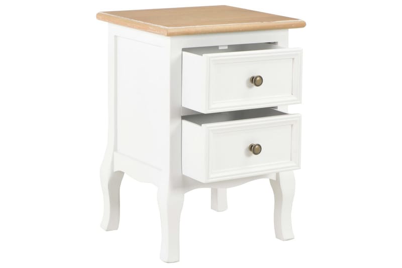 Nattduksbord 2 st vit 35x30x49 cm MDF - Vit - Möbler - Bord & matgrupper - Avlastningsbord - Sängbord & nattduksbord