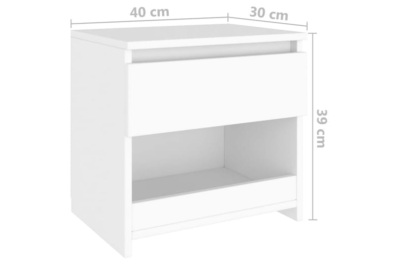Nattduksbord 2 st vit 40x30x39 cm spånskiva - Vit - Möbler - Bord & matgrupper - Avlastningsbord - Sängbord & nattduksbord