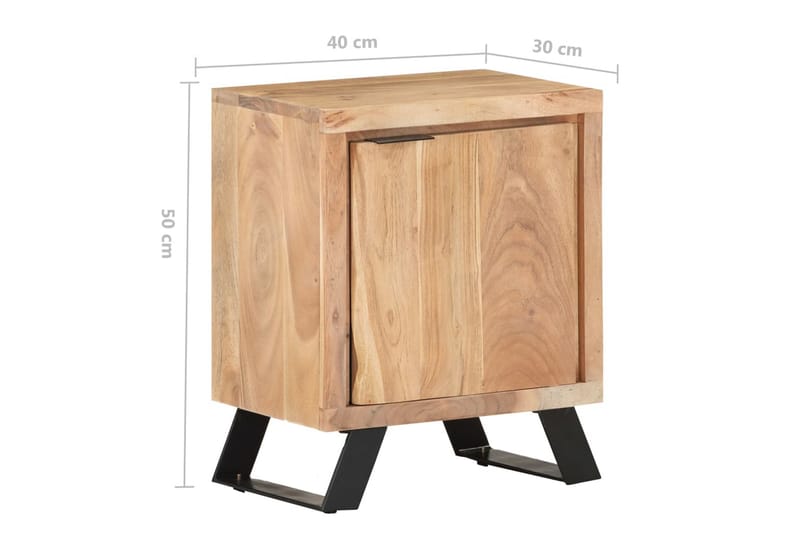 Nattduksbord 40x30x50 cm massivt akaciaträ med levande kant - Brun - Möbler - Bord & matgrupper - Avlastningsbord - Sängbord & nattduksbord