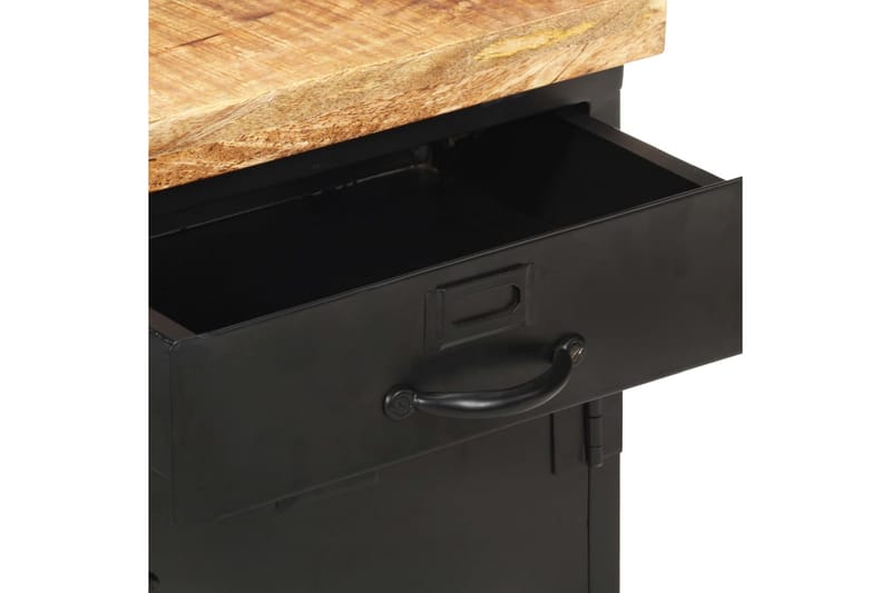 Nattduksbord 40x30x52 cm grovt mangoträ - Svart - Möbler - Bord & matgrupper - Avlastningsbord - Sängbord & nattduksbord