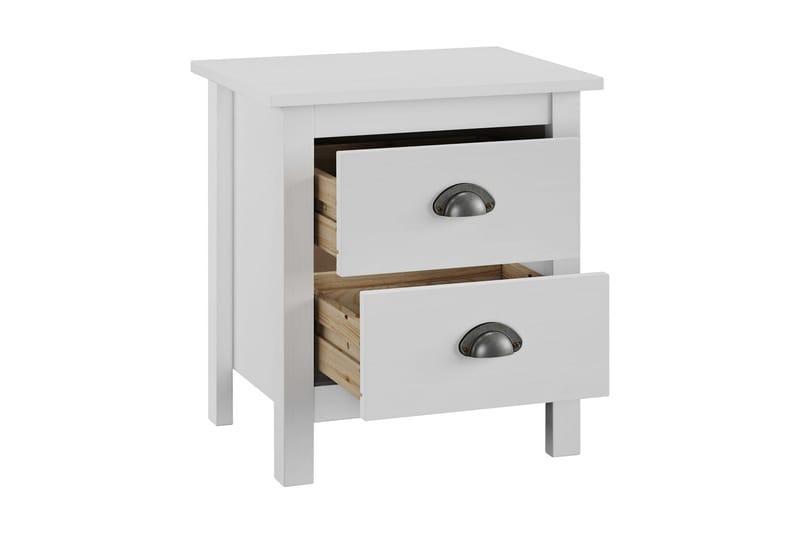 Nattduksbord Hill Range 2 st vit 46x35x49,5 cm massiv furu - Vit - Möbler - Bord & matgrupper - Avlastningsbord - Sängbord & nattduksbord