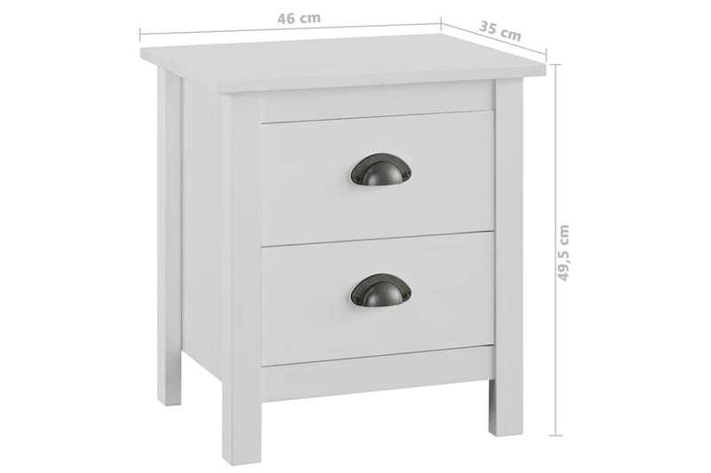 Nattduksbord Hill Range 2 st vit 46x35x49,5 cm massiv furu - Vit - Möbler - Bord & matgrupper - Avlastningsbord - Sängbord & nattduksbord