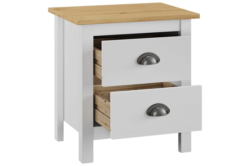 Nattduksbord Hill Range 2 st vit 46x35x49,5 cm massiv furu - Vit - Möbler - Bord & matgrupper - Avlastningsbord - Sängbord & nattduksbord